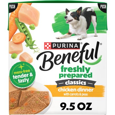 Purina Beneful Purina Beneful Freshly Prepared High Protein Classics Chicken Dinner with Carrots & Peas Chunks in Gravy Wet Dog Food, 9.5-oz carton, 6 count