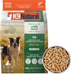 K9 Natural New Zealand Lamb Feast Grain-Free Freeze-Dried Dog Food, 1.1-lb bag