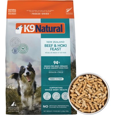 K9 Natural K9 Natural New Zealand Hoki & Beef Feast Grain-Free Freeze-Dried Dog Food, 8-lb bag