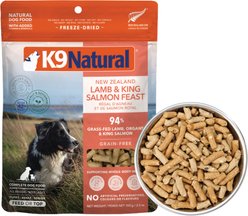 K9 Natural New Zealand Lamb & King Salmon Feast Grain-Free Freeze-Dried Dog Food, 3.5-oz bag