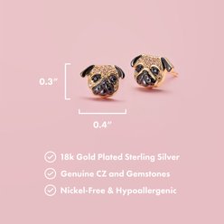 Scamper & Co Pug Sterling Silver Stud Earrings slide 2 of 2