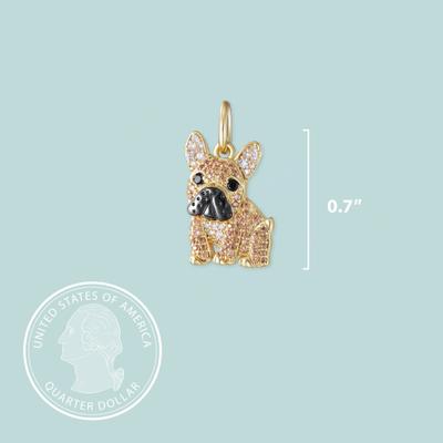 Show full view: Scamper & Co Gold French Bulldog Sterling Silver CZ Charm slide 4 of 4