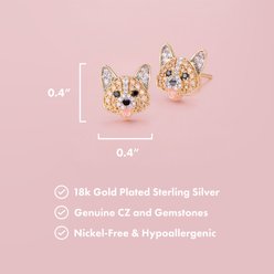 Scamper & Co Corgi Sterling Silver Stud Earrings slide 2 of 2
