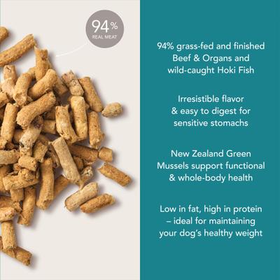 Show full view: K9 Natural New Zealand Hoki & Beef Feast Grain-Free Freeze-Dried Dog Food, 1.1-lb bag slide 4 of 10