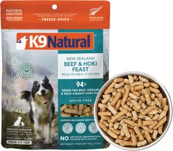 K9 Natural New Zealand Hoki & Beef Feast Grain-Free Freeze-Dried Dog Food Topper, 3.5-oz bag