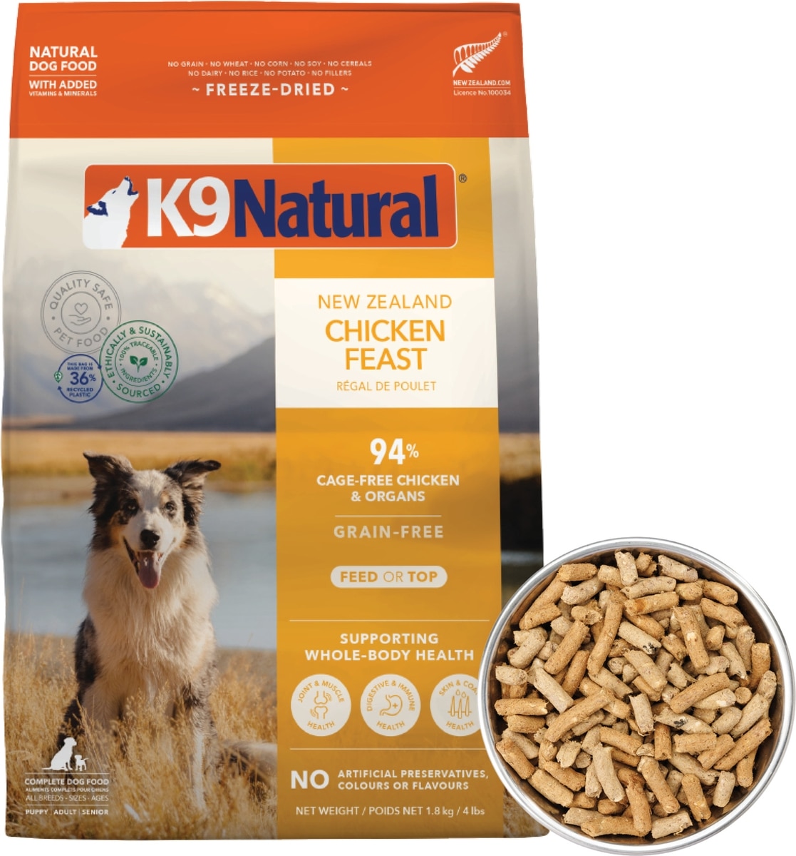 K9 NATURAL New Zealand Chicken Feast Grain-Free Freeze-Dried Dog