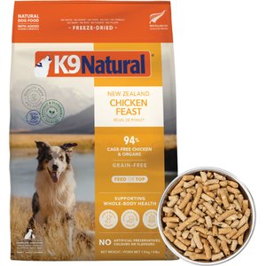 K9 Natural New Zealand Chicken Feast Grain-Free Freeze-Dried Dog Food, 4-lb bag