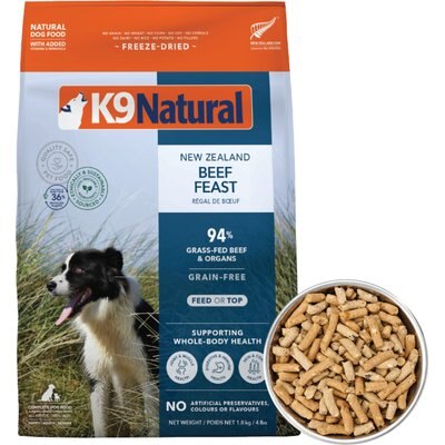 K9 Natural K9 Natural New Zealand Beef Feast Grain-Free Freeze-Dried Dog Food, 4-lb bag