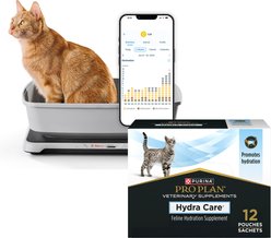 Purina Petivity Smart Litterbox Monitor System + Pro Plan Veterinary Diets Hydra Care Liver Flavored Liquid Supplement for Cats, 3-oz pouch, case of 12