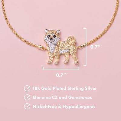 Show full view: Scamper & Co Shiba Inu Sterling Silver Bolo Bracelet slide 2 of 2