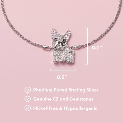 Show full view: Scamper & Co White French Bulldog Sterling Silver Bolo Bracelet slide 2 of 2