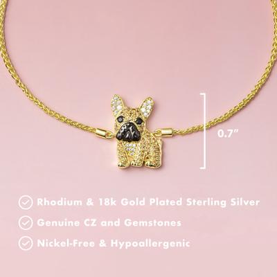 Show full view: Scamper & Co Gold French Bulldog Sterling Silver Bolo Bracelet slide 3 of 3