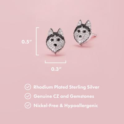 Show full view: Scamper & Co Husky Sterling Silver Stud Earrings slide 2 of 2