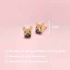 Scamper & Co French Bulldog Sterling Silver Stud Earrings slide 2 of 2