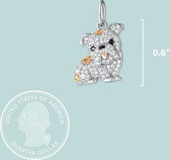 Scamper & Co English Bulldog Sterling Silver CZ Charm slide 2 of 2