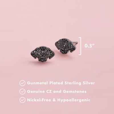 Show full view: Scamper & Co Black Labrador Retriever Sterling Silver Stud Earrings slide 2 of 2