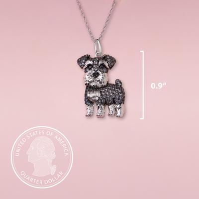 Show full view: Scamper & Co Grey Schnauzer Sterling Silver Pendant Necklace slide 2 of 2