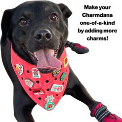 WagAround Town Charmdana Christmas Waterproof Flexible Customizable Dog Bandana with Charms, Red, Large slide 2 of 9