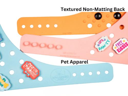 Show full view: WagAround Town Charmdana Waterproof Flexible Customizable Dog Bandana with Charms, Violet, Small slide 10 of 10
