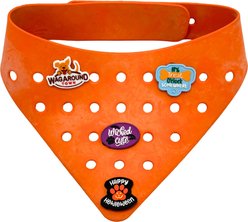 WagAround Town Charmdana Halloween Waterproof Flexible Customizable Dog Bandana with Charms Wicked Cute/Happy Halloween, Orange, Large slide 1 of 9