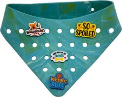 WagAround Town Charmdana Waterproof Flexible Customizable Dog Bandana with Charms, Seafoam, Large