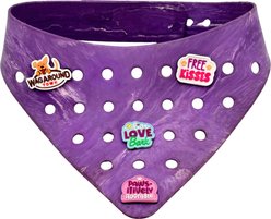 WagAround Town Charmdana Waterproof Flexible Customizable Dog Bandana with Charms, Violet, Large