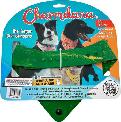 Show full view: WagAround Town Charmdana Thanksgiving Waterproof Flexible Customizable Dog Bandana with Charms, Green, Large slide 5 of 10