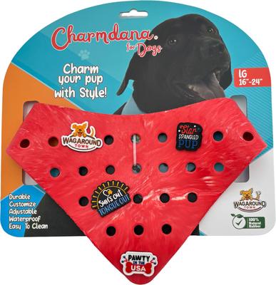 Show full view: WagAround Town Charmdana 4th of July Waterproof Flexible Dog Bandana with Charms, Red, large slide 3 of 9