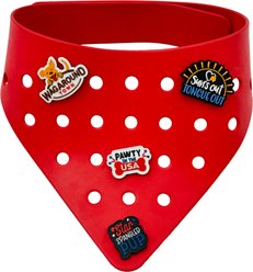 WagAround Town Charmdana 4th of July Waterproof Flexible Dog Bandana with Charms, Red, large