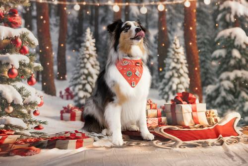 Show full view: WagAround Town Wag-Witty Dog Bandana Charms Candy Cane Cutie/Happy Pawlidays Holiday Dog Accessories slide 2 of 6