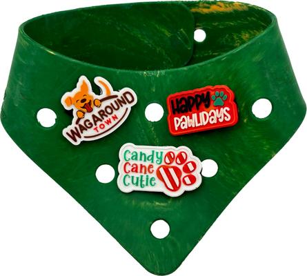 Show full view: WagAround Town Wag-Witty Dog Bandana Charms Candy Cane Cutie/Happy Pawlidays Holiday Dog Accessories slide 3 of 6