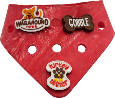 Show full view: WagAround Town Wag-Witty Dog Bandana Charms Gobble/Turkey Taster Holiday Dog Accessories slide 3 of 6