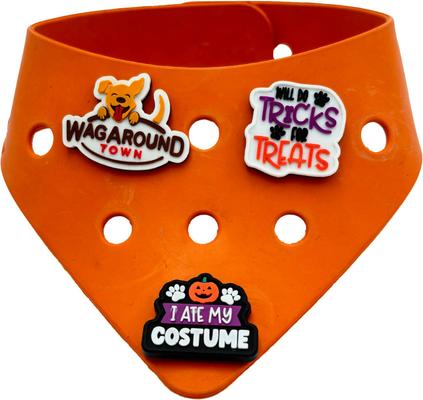 Show full view: WagAround Town Wag-Witty I Ate My Costume Tricks for Treats Dog Bandana Charms slide 3 of 6