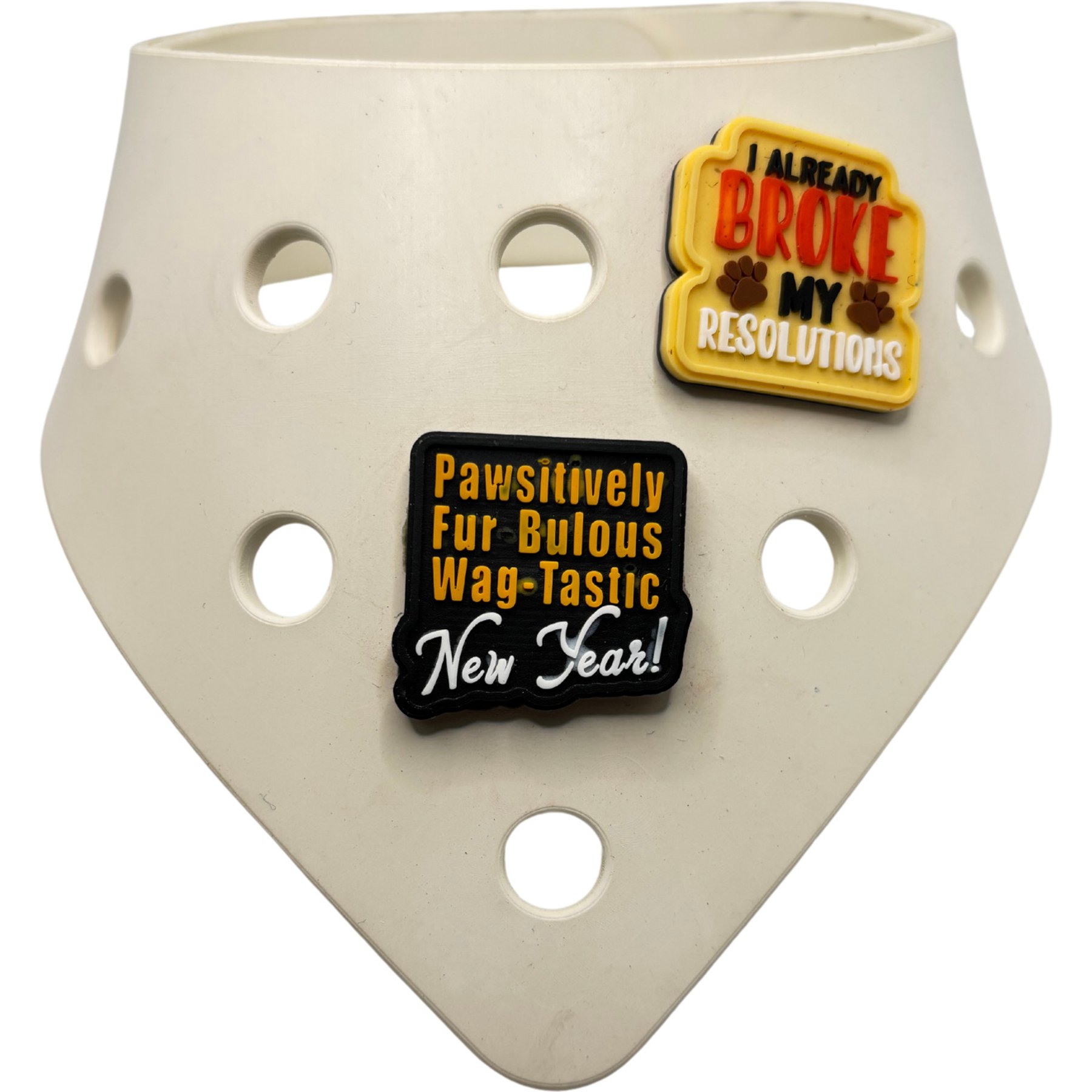 WagAround Town Wag-Witty Dog Bandana Charms New Year/ Broke My Resolutions Holiday Dog Accessories