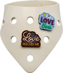 WagAround Town Wag-Witty Dog Bandana Charms Love Rescued Me/ Live Love Bark