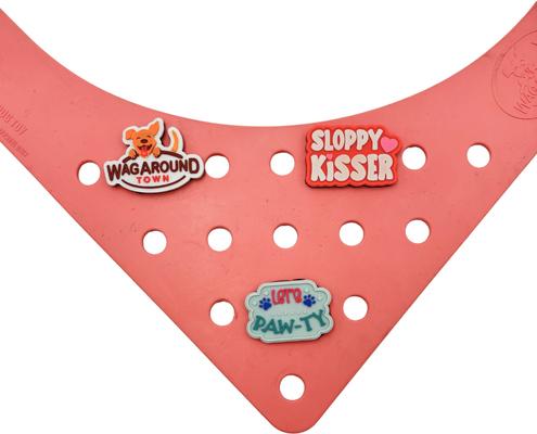 Show full view: WagAround Town Wag-Witty Dog Bandana Charms Sloppy Kisser/I Eat Stuff slide 3 of 8