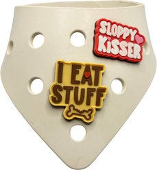 WagAround Town Wag-Witty Dog Bandana Charms Sloppy Kisser/I Eat Stuff