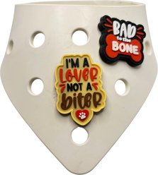 WagAround Town Wag-Witty Dog Bandana Charmdana Bad to the Bone/Lover Not Biter