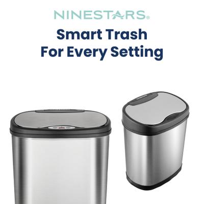 Show full view: NineStars Rectangular Motion Sensor Trash Can Set Dog Waste Disposal, 13.2-gal & 3-gal slide 5 of 8
