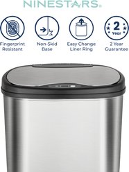 NineStars Rectangular Motion Sensor Trash Can Dog Waste Disposal, 13.2-gal slide 2 of 7