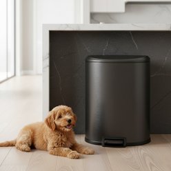 NineStars D-Shaped Step-On Trash Can Dog Waste Disposal, 13.2-gal slide 2 of 6