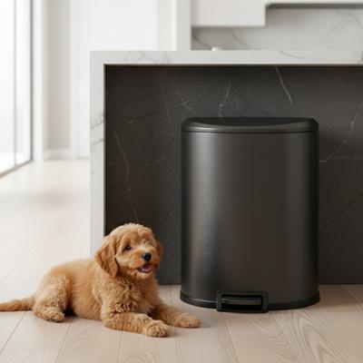 Show full view: NineStars D-Shaped Step-On Trash Can Dog Waste Disposal, 13.2-gal slide 2 of 6