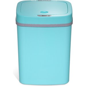 NineStars Rectangular Motion Sensor Trash Can Dog Waste Disposal, Teal Blue