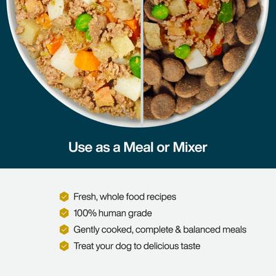 Show full view: JustFoodForDogs Pantry Fresh Beef & Chicken Variety Pack Fresh Dog Food, 12.5-oz pouch, case of 4 slide 4 of 8