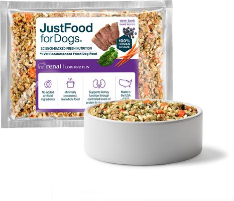 JUSTFOODFORDOGS Veterinary Diet Renal Support Low Protein Frozen