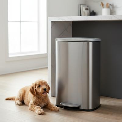 Show full view: NineStars Rectangular Step Trash Can Dog Waste Disposal, 13.2-gal slide 2 of 7