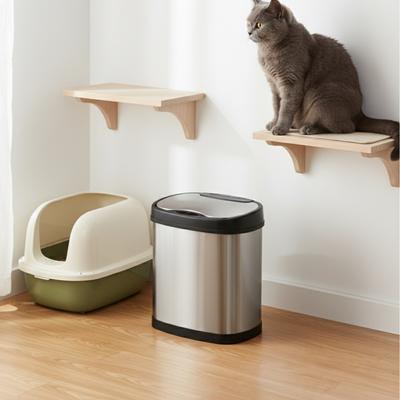 Show full view: NineStars Rectangular Motion Sensor Trash Can Set Dog Waste Disposal, 13.2-gal & 3-gal slide 4 of 8