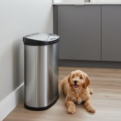 Show full view: NineStars Rectangular Motion Sensor Trash Can Dog Waste Disposal, 13.2-gal slide 3 of 8