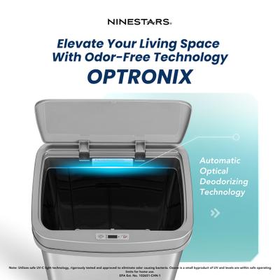 Show full view: NineStars Nova Series UV Odor Neutralizing Smart Trash Can Dog Waste Disposal, 13-gal slide 5 of 7