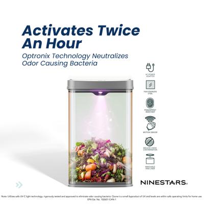 Show full view: NineStars Nova Series UV Odor Neutralizing Smart Trash Can Dog Waste Disposal, 13-gal slide 6 of 7